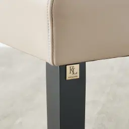 Saxon Sand Beige Vegan Leather Dining Chair