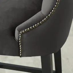 Saxon Charcoal Velvet Dining Chair 
