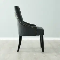 Saxon Charcoal Velvet Dining Chair 