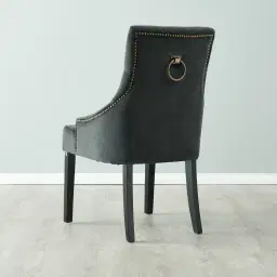 Saxon Charcoal Velvet Dining Chair 