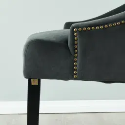 Saxon Charcoal Velvet Dining Chair 