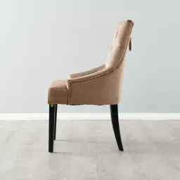 Saxon Beige Velvet Dining Chair  
