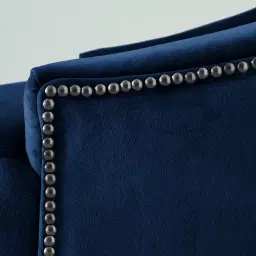 Saxon Navy Blue Velvet Dining Chair  