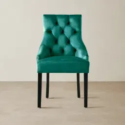 Saxon Peacock Blue Velvet Dining Chair  
