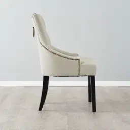 Saxon Cloud Grey Vegan Leather Dining Chair  