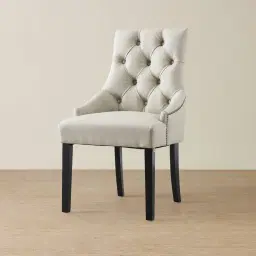 Saxon Cloud Grey Vegan Leather Dining Chair  