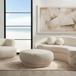 Carlos Cream Turrel Ottoman