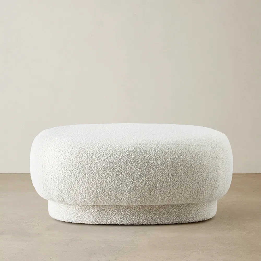 Carlos Cream Turrel Ottoman