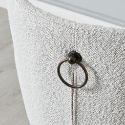 Quinn Cream Boucle Dining Chair - Black Legs