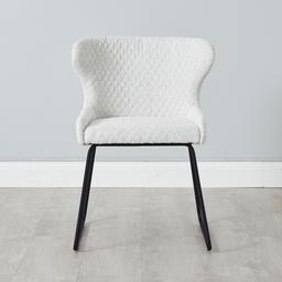 Quinn Cream Boucle Dining Chair - Black Legs