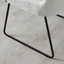 Quinn Cream Boucle Dining Chair - Black Legs