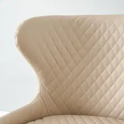 Quinn Sand Beige Vegan Leather Dining Chair - Black Legs