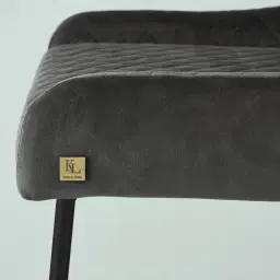 Quinn Charcoal Velvet Dining Chair - Black Legs