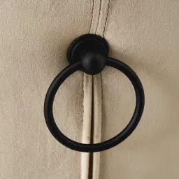 Quinn Beige Velvet Dining Chair - Black Legs