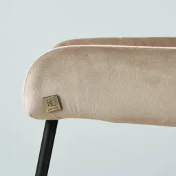 Quinn Beige Velvet Dining Chair - Black Legs