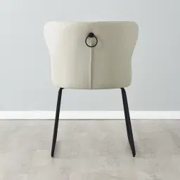 Quinn Cloud Grey Vegan Leather Dining Chair - Black Legs