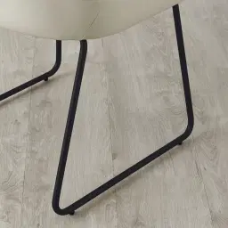 Quinn Cloud Grey Vegan Leather Dining Chair - Black Legs