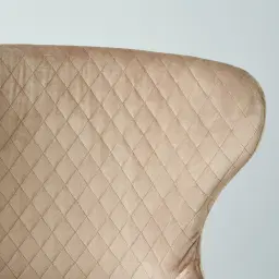 Quinn Beige Velvet Dining Chair - Brass Colour Legs