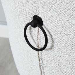 Quinn Cream Boucle Bar Stool - Black Legs