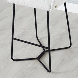 Quinn Cream Boucle Bar Stool - Black Legs