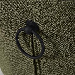 Quinn Olive Green Boucle Bar Stool - Black Legs