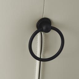 Quinn Cloud Grey Vegan Leather Bar Stool - Black Legs