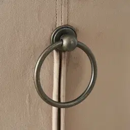 Quinn Beige Velvet Barstool - Brass Colour Legs