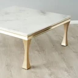 Melody Marble Coffee Table - Brushed Champagne Gold Legs