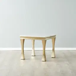 Melody Marble Side Table - Brushed Champagne Gold Legs