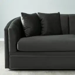 Sheppard Charcoal Velvet 3-Seater Sofa