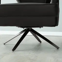 Burton Charcoal Velvet Swivel Occasional Chair - Brushed Black Nickel Stainless Steel Legs