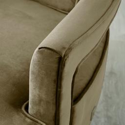 Burton Olive Green Velvet Swivel Occasional Chair - Brushed Champagne Gold Stainless Steel Legs