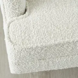 Burton Cream Boucle Swivel Occasional Chair - Black Metal Legs