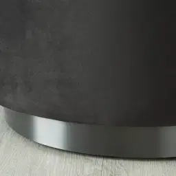 Reina Asymmetrical Charcoal Velvet Chair - Brushed Black Nickel Stainless Steel Legs Left Apex