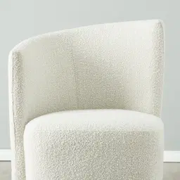 Reina Asymmetrical Cream Boucle Chair - Black Metal Legs Left Apex