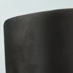 Reina Asymmetrical Charcoal Velvet Chair - Brushed Black Nickel Stainless Steel Legs Right Apex