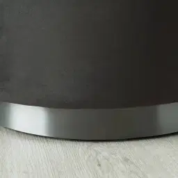 Reina Asymmetrical Charcoal Velvet Chair - Brushed Black Nickel Stainless Steel Legs Right Apex