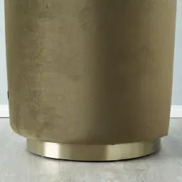 Reina Asymmetrical Olive Green Velvet Chair - Brushed Champagne Gold Stainless Steel Legs Right Apex