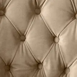 Sonja Beige Velvet Swivel Occasional Chair - Brushed Champagne Gold Stainless Steel Legs