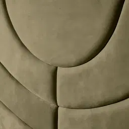 Gertrude Olive Green Velvet Queen Bed - Brushed Champagne Gold Stainless Steel Frame