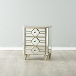 Madeleine Mirror Bedside Table - Champagne Gold Frame