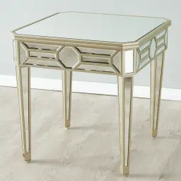 Madeleine Mirror Side Table - Champagne Gold Frame 