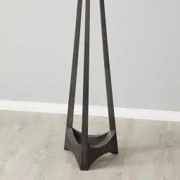 Rogers Brushed Graphite Floor Lamp - White Linen Lamp Shade