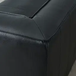 Anver Black Leather 4-Seater Sofa