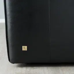 Anver Black Leather 4-Seater Sofa