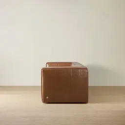 Anver Vintage Tan Leather 4-Seater Sofa