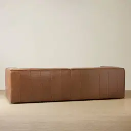 Anver Vintage Tan Leather 4-Seater Sofa