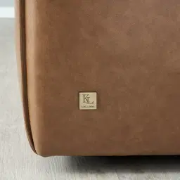 Anver Vintage Tan Leather 4-Seater Sofa