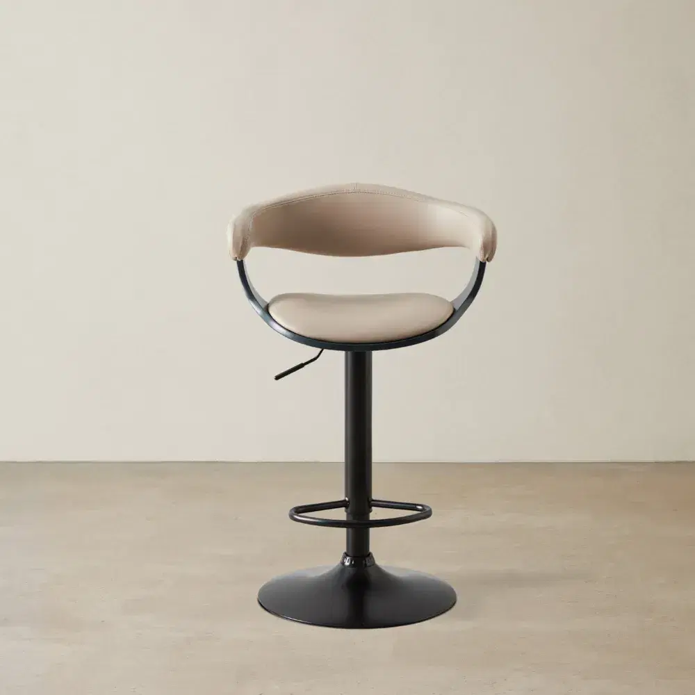 Ryker Sand Beige Vegan Leather Bar Stool