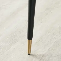 Moulin Black Vegan Leather Dining Chair - Brushed Gold Legs